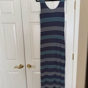 Merona Black and White Sleeveless Sheath Maxi Dress